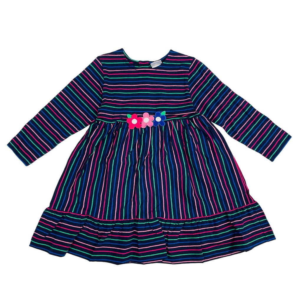 NWT Florence Eiseman Size 6 Stripe Knit Dress with Flowers